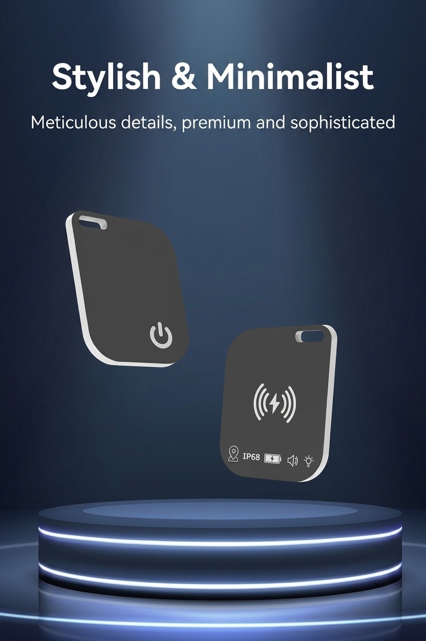 MFI Certified Smart Card Tracker for Apple Find My, Ultra-Slim Wallet & Key Finder, IP68 Waterproof, Wireless Charging