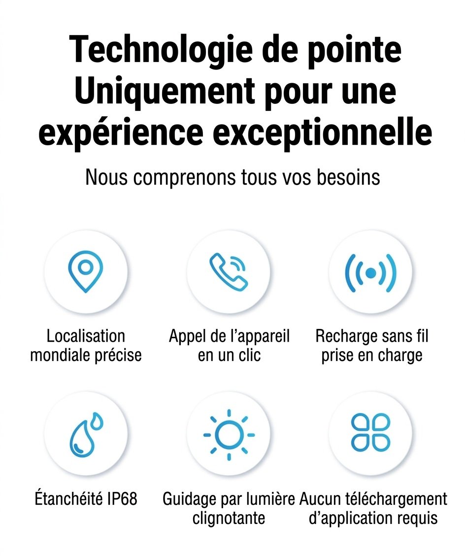 Traceur de carte à puce certifié MFi pour Apple Localiser, portefeuille et porte-clés ultra-fin, étanche IP68, chargement sans fil