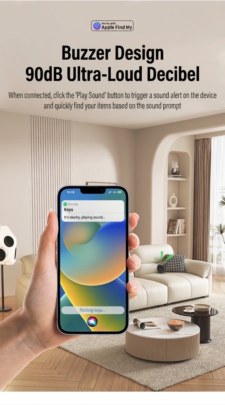Localizador inteligente Apple Find My, dispositivo GPS global antipérdida para llaves, bolsos y mascotas, resistente al agua IP68, batería con duración de 365 días.