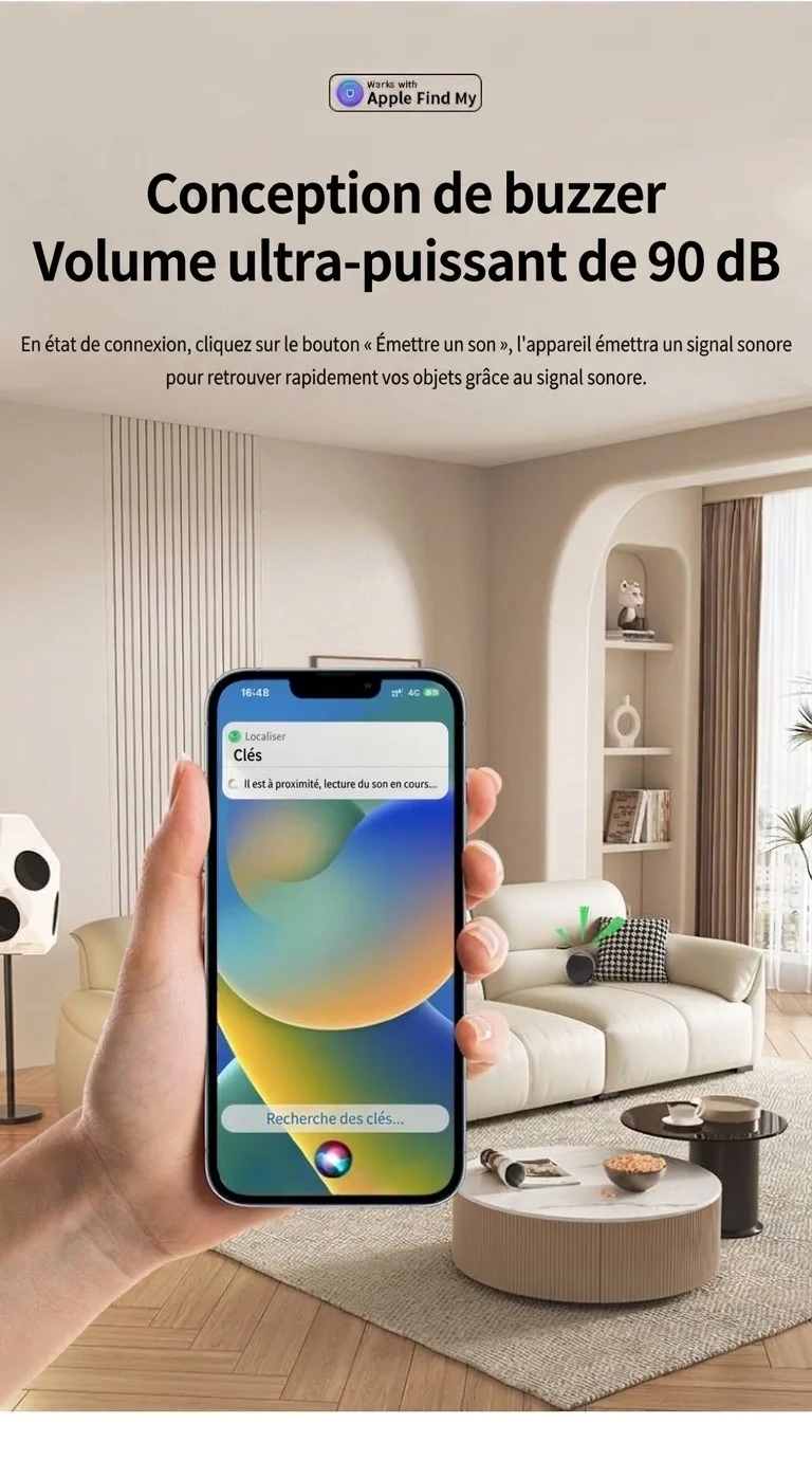 Localisateur intelligent Apple, dispositif GPS anti-perte mondial pour clés, sacs et animaux de compagnie, étanche IP68, autonomie de 365 jours