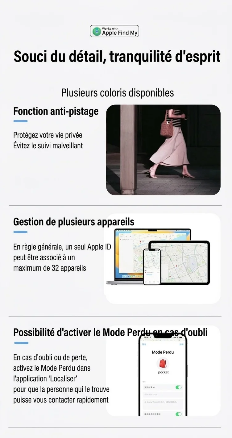 Localisateur intelligent Apple, dispositif GPS anti-perte mondial pour clés, sacs et animaux de compagnie, étanche IP68, autonomie de 365 jours