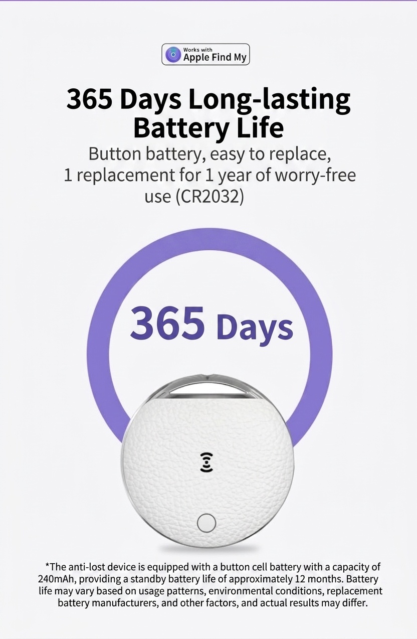Localizador inteligente Apple Find My, dispositivo GPS global antipérdida para llaves, bolsos y mascotas, resistente al agua IP68, batería con duración de 365 días.