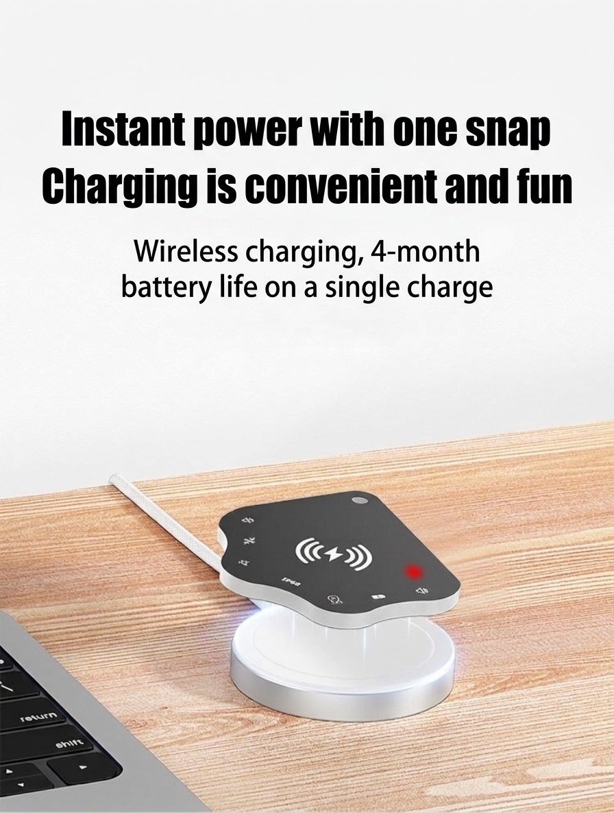 Compact Smart Tracker Card for Apple Find My, Wireless Charging Item Finder for Wallet, Keys, Luggage, IP68 Waterproof, 4-Month Battery