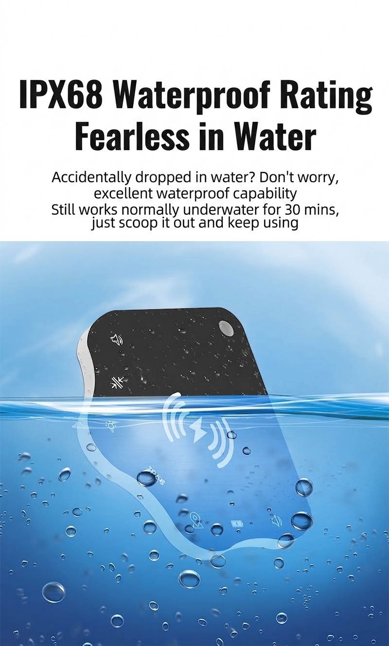 Compact Smart Tracker Card for Apple Find My, Wireless Charging Item Finder for Wallet, Keys, Luggage, IP68 Waterproof, 4-Month Battery