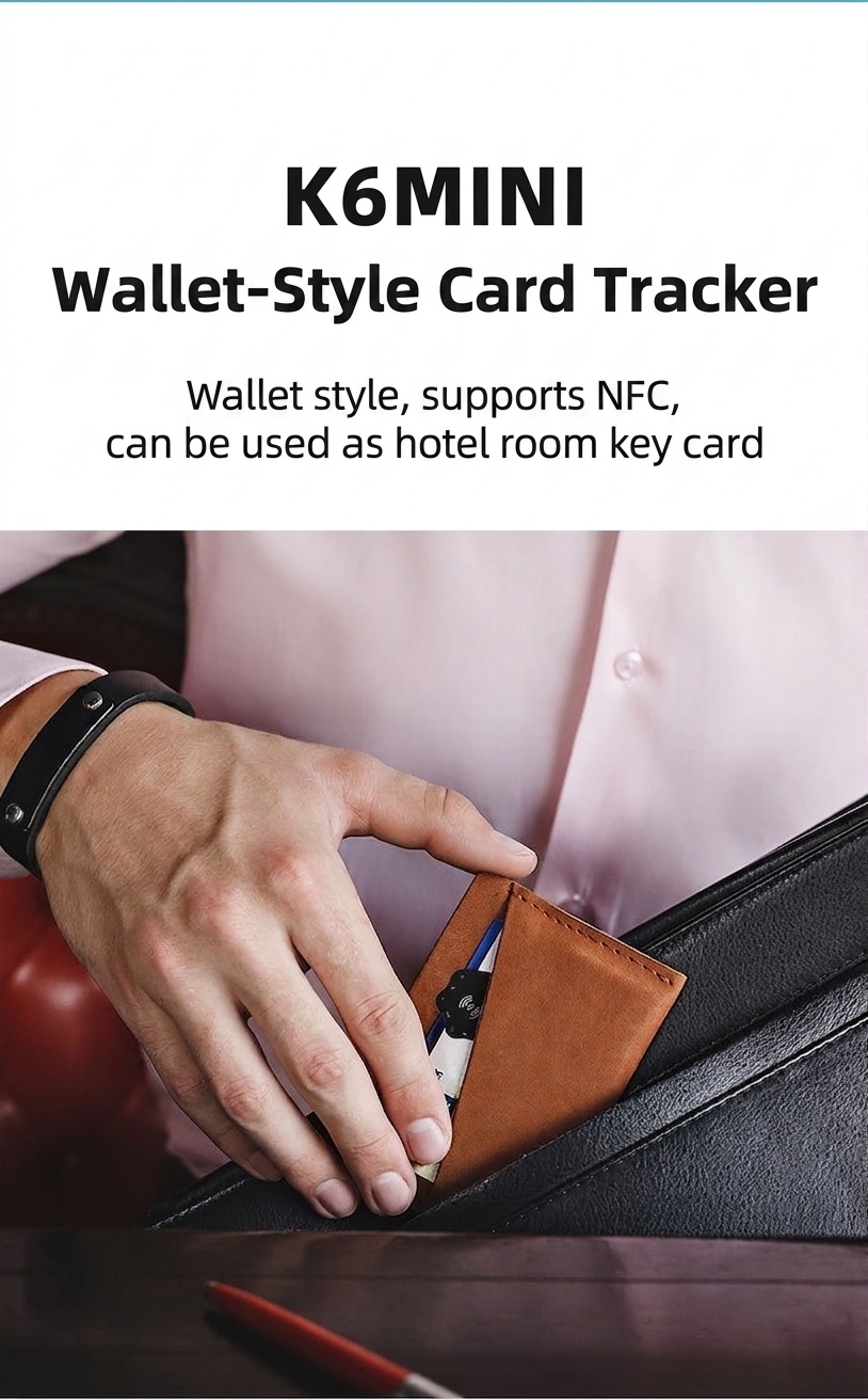 Compact Smart Tracker Card for Apple Find My, Wireless Charging Item Finder for Wallet, Keys, Luggage, IP68 Waterproof, 4-Month Battery