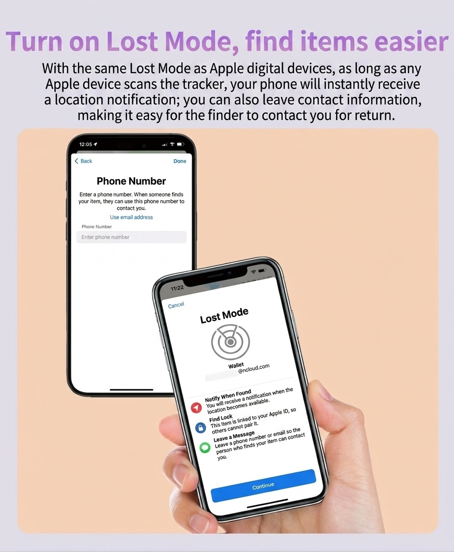 Smart Bluetooth Tracker for Apple Find My Network, Global Precise Positioning Anti-Lost Device, IPX5 Waterproof Item Finder, 10-12 Month Battery