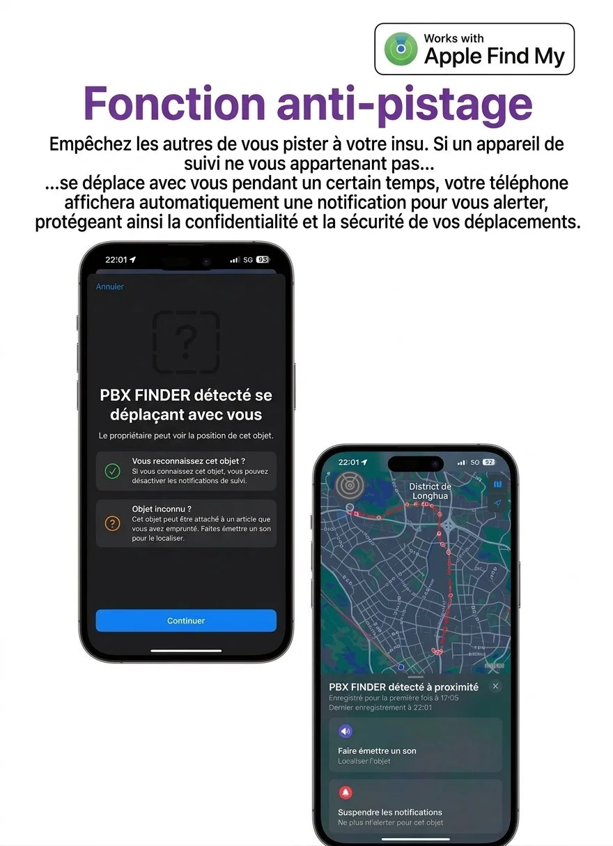 Feu arrière de vélo GPS avec intégration Apple Localiser, traceur antivol pour vélo, batterie rechargeable 800 mAh, éclairage de sécurité LED lumineux étanche IPX4