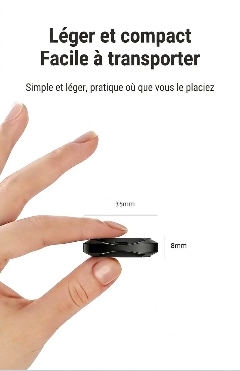 Localisateur intelligent compatible Apple Find My, GPS mondial pour la recherche d'objets, dispositif anti-perte avec alertes instantanées, autonomie de 365 jours, design compact