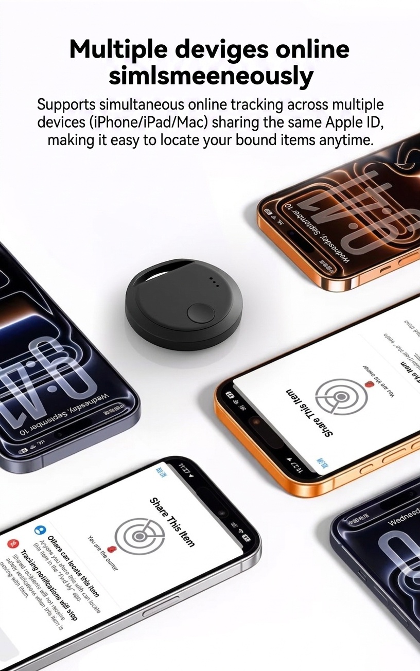 Apple Find My Compatible Smart Tracker, Global GPS Item Finder & Locator, Anti-Lost Device with Instant Alerts, 365-Day Battery Life, Compact Design
