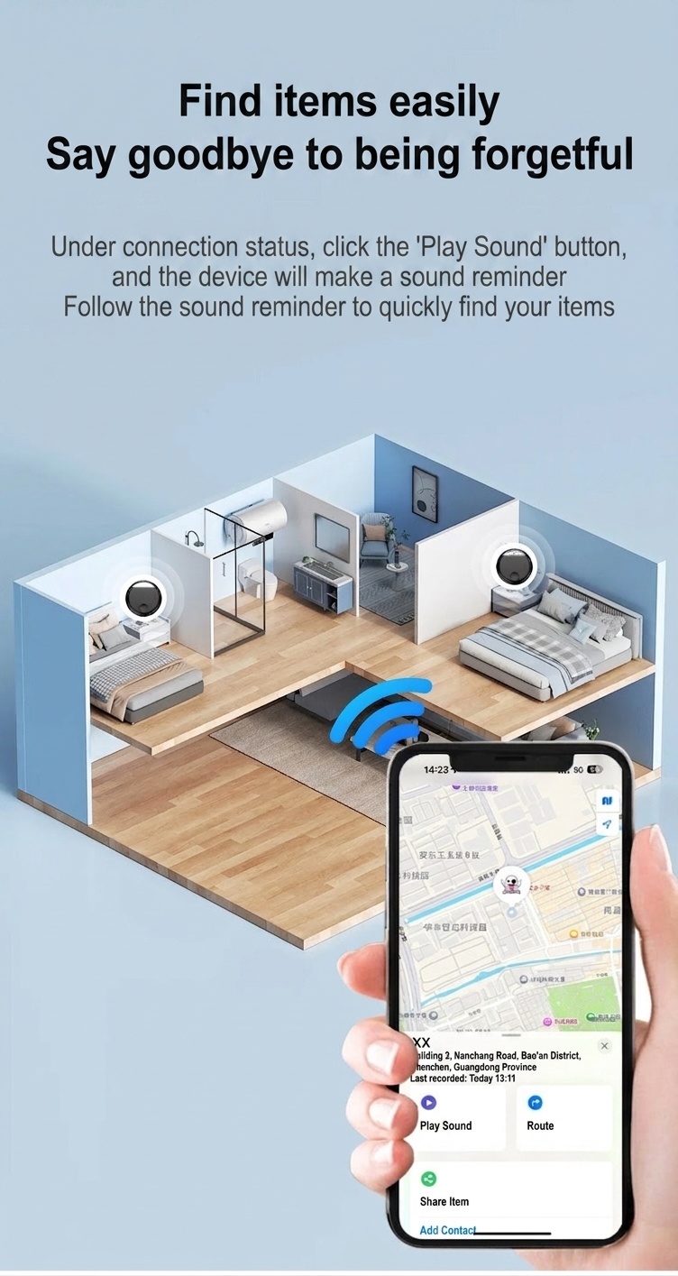 Apple Find My Compatible Smart Tracker, Global GPS Item Finder & Locator, Anti-Lost Device with Instant Alerts, 365-Day Battery Life, Compact Design