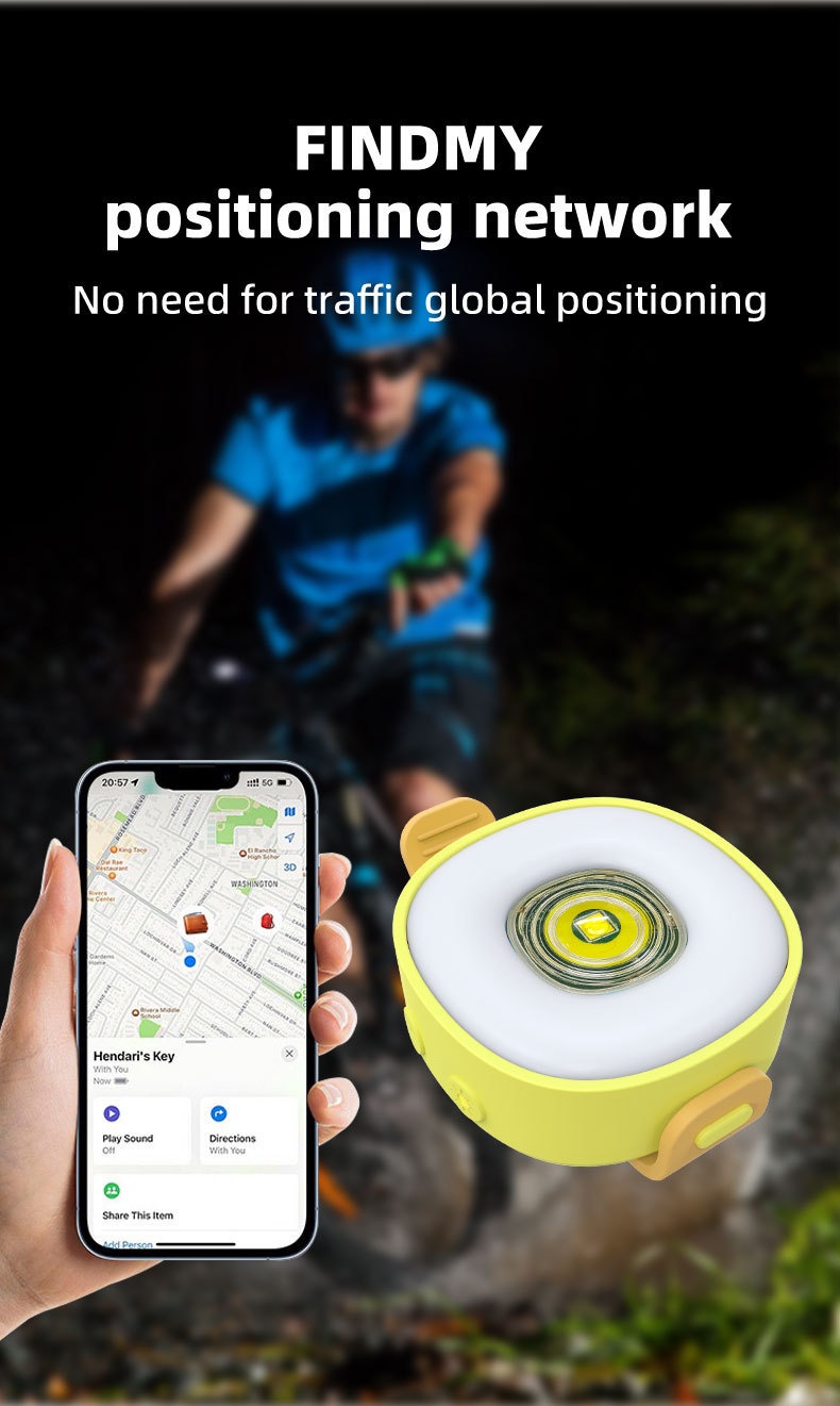 Apple Find My Compatible Smart Pet Tracker, Glowing LED Dog Collar Pendant Night Light, iOS Anti-Lost Item Locator Tag for Dogs, Cats, and Outdoor Use
