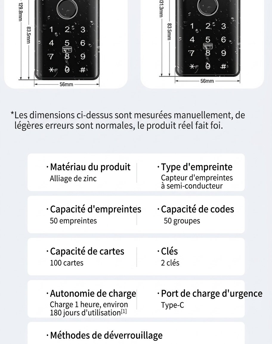 Cadenas intelligent à empreinte digitale, verrouillage de sécurité sans clé contrôlé par application Bluetooth, autonomie de 365 jours en veille, conception doublement étanche en alliage de zinc pour salle de sport, casier et extérieur.