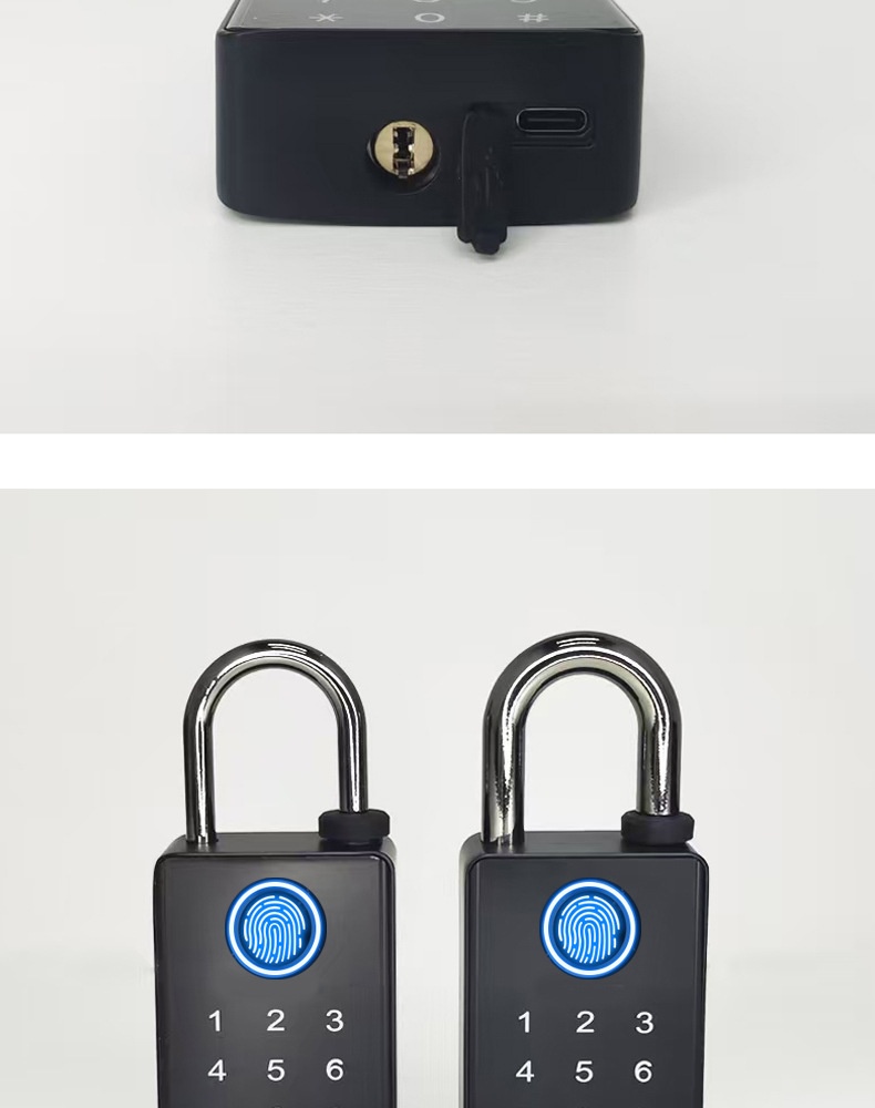 Smart Fingerprint Padlock, Keyless Bluetooth App Control Security Lock, 365-Day Standby Battery, Zinc Alloy Double Waterproof Design for Gym, Locker, Outdoor