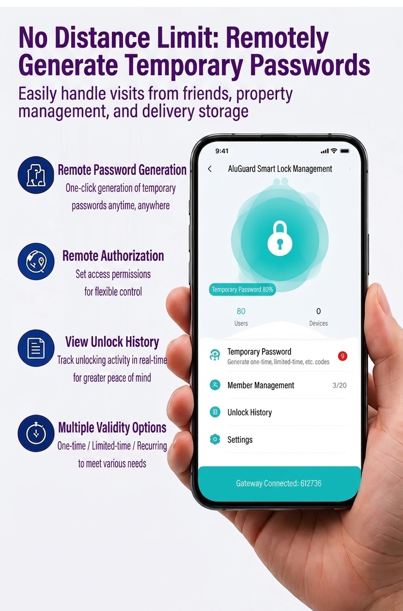 Keyless Smart Fingerprint Padlock, Instant Biometric Unlock Security Lock with Bluetooth Control, IP65 Waterproof Zinc Alloy Body, 1-Year Standby Time