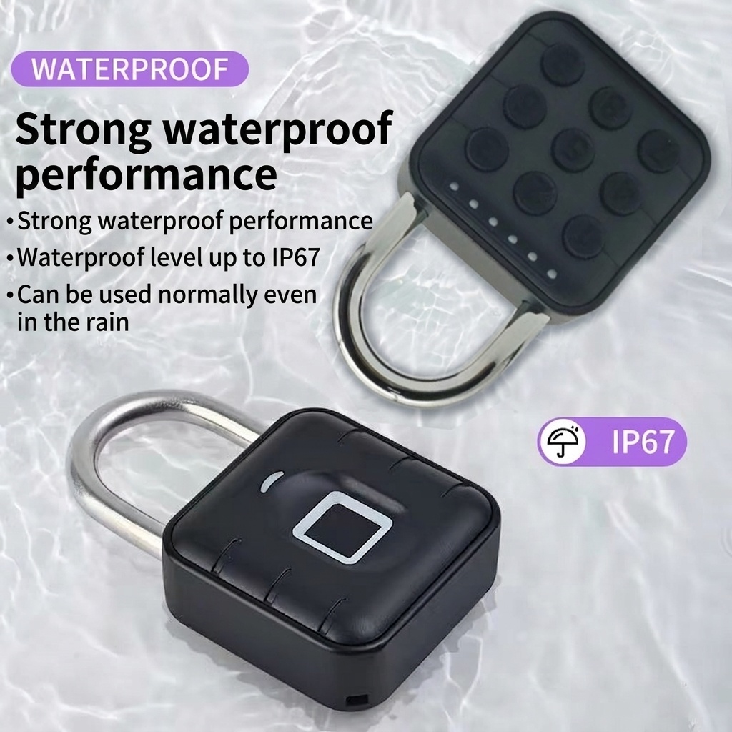 Heavy Duty Smart Fingerprint Padlock, Bluetooth App Unlock, IP67 Waterproof Security Lock with 304 Stainless Steel Shackle, 12-Month Battery Life