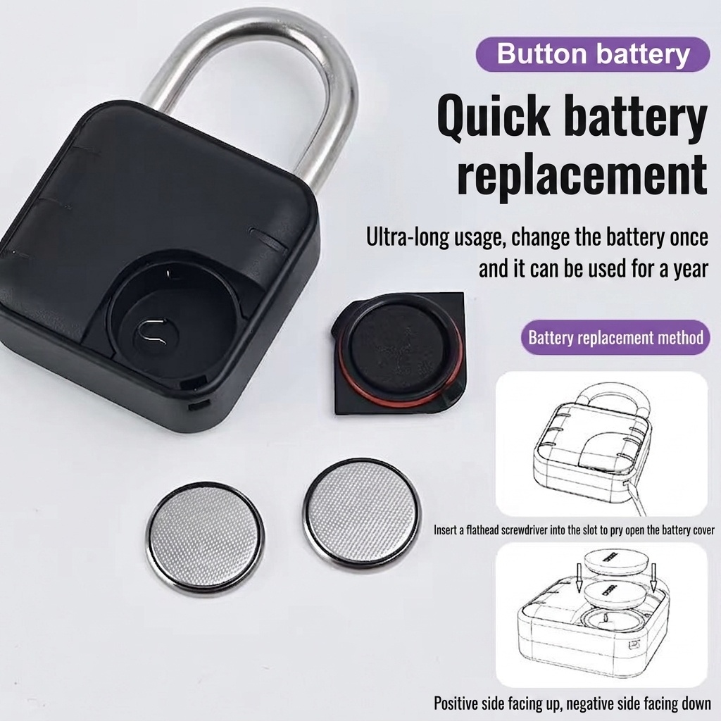 Heavy Duty Smart Fingerprint Padlock, Bluetooth App Unlock, IP67 Waterproof Security Lock with 304 Stainless Steel Shackle, 12-Month Battery Life