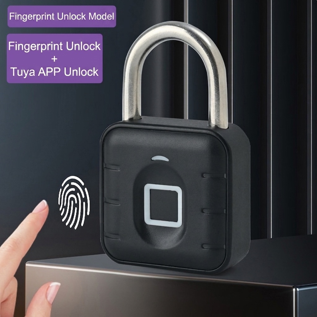 Heavy Duty Smart Fingerprint Padlock, Bluetooth App Unlock, IP67 Waterproof Security Lock with 304 Stainless Steel Shackle, 12-Month Battery Life