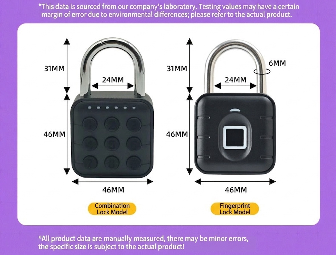 Heavy Duty Smart Fingerprint Padlock, Bluetooth App Unlock, IP67 Waterproof Security Lock with 304 Stainless Steel Shackle, 12-Month Battery Life