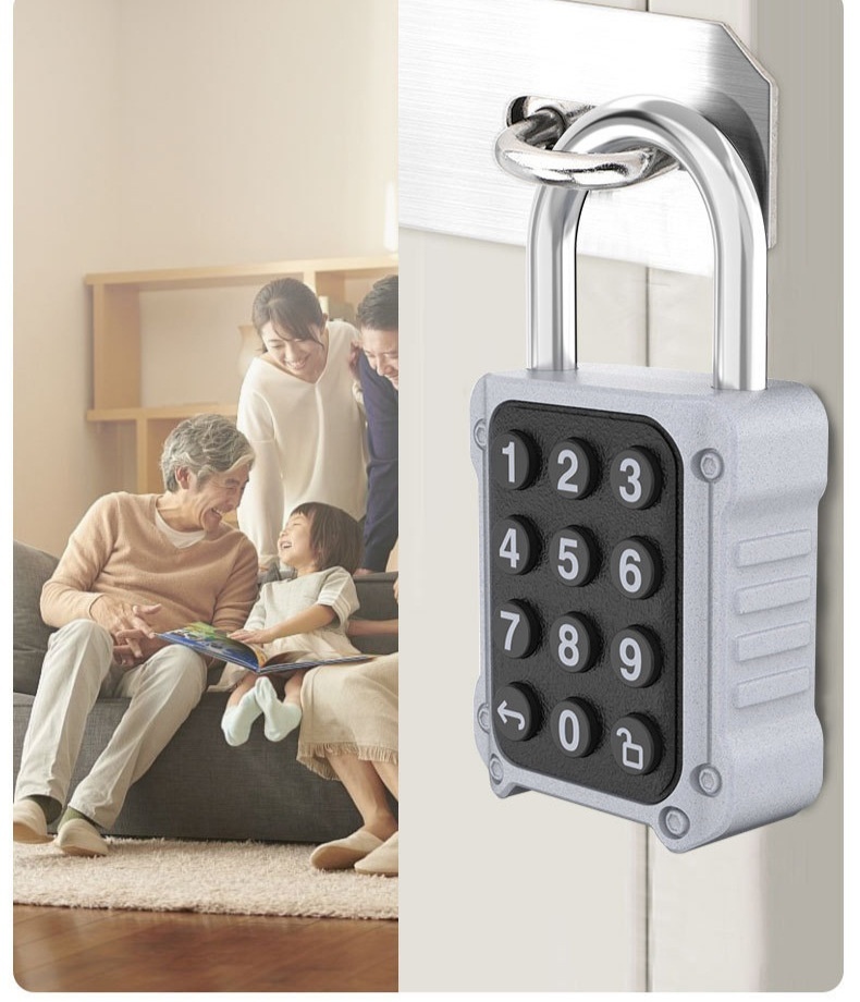 2-in-1 Smart Padlock with Fingerprint & Keypad Unlock, Bluetooth App Control Security Lock, IPX5 Waterproof Zinc Alloy Body, 10-Month Battery Life