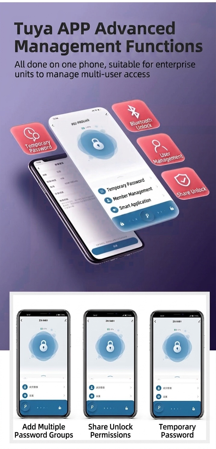 2-in-1 Smart Padlock with Fingerprint & Keypad Unlock, Bluetooth App Control Security Lock, IPX5 Waterproof Zinc Alloy Body, 10-Month Battery Life