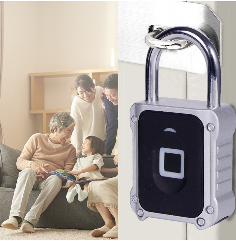2-in-1 Smart Padlock with Fingerprint & Keypad Unlock, Bluetooth App Control Security Lock, IPX5 Waterproof Zinc Alloy Body, 10-Month Battery Life