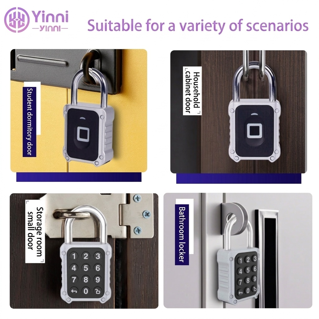 2-in-1 Smart Padlock with Fingerprint & Keypad Unlock, Bluetooth App Control Security Lock, IPX5 Waterproof Zinc Alloy Body, 10-Month Battery Life