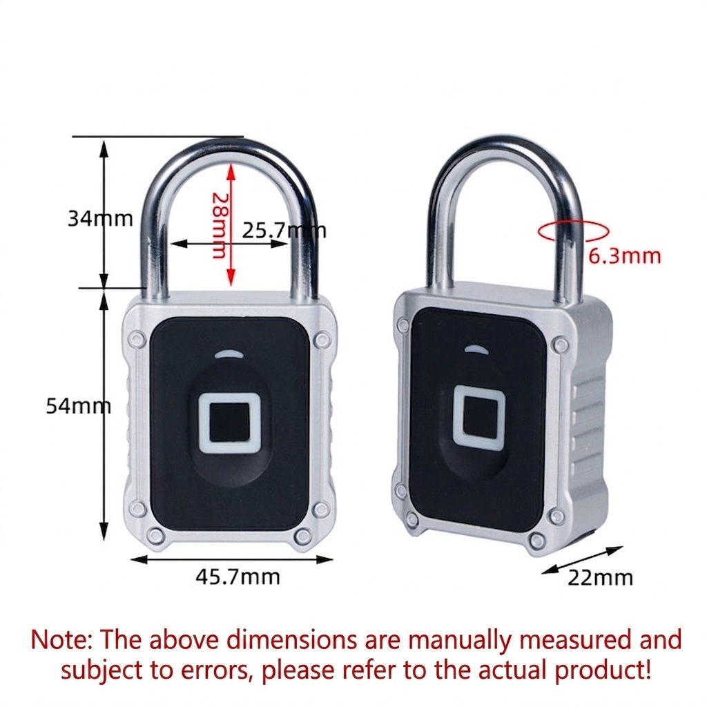 2-in-1 Smart Padlock with Fingerprint & Keypad Unlock, Bluetooth App Control Security Lock, IPX5 Waterproof Zinc Alloy Body, 10-Month Battery Life