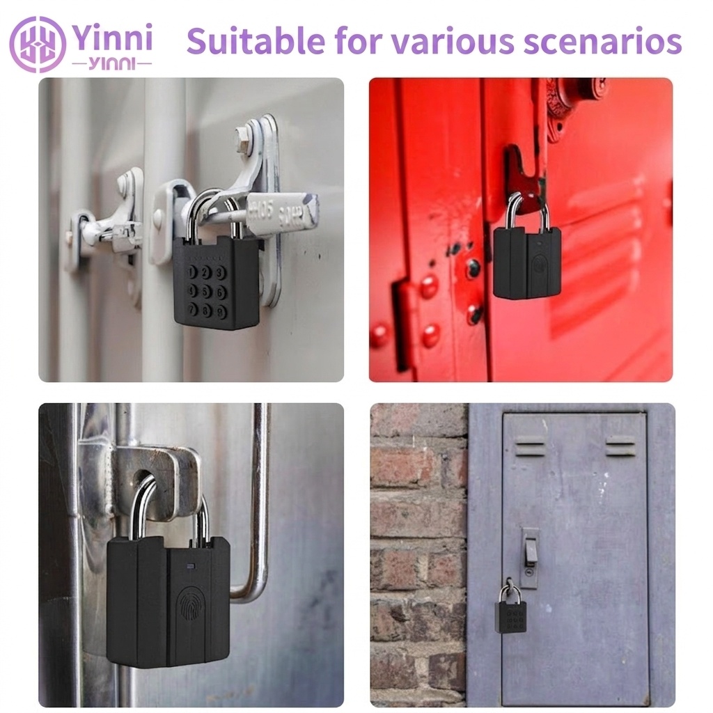 Smart Fingerprint & Password Padlock, Keyless Security Lock with Rapid Unlock, IPX5 Waterproof Zinc Alloy Body, Long-Lasting CR2032 Battery