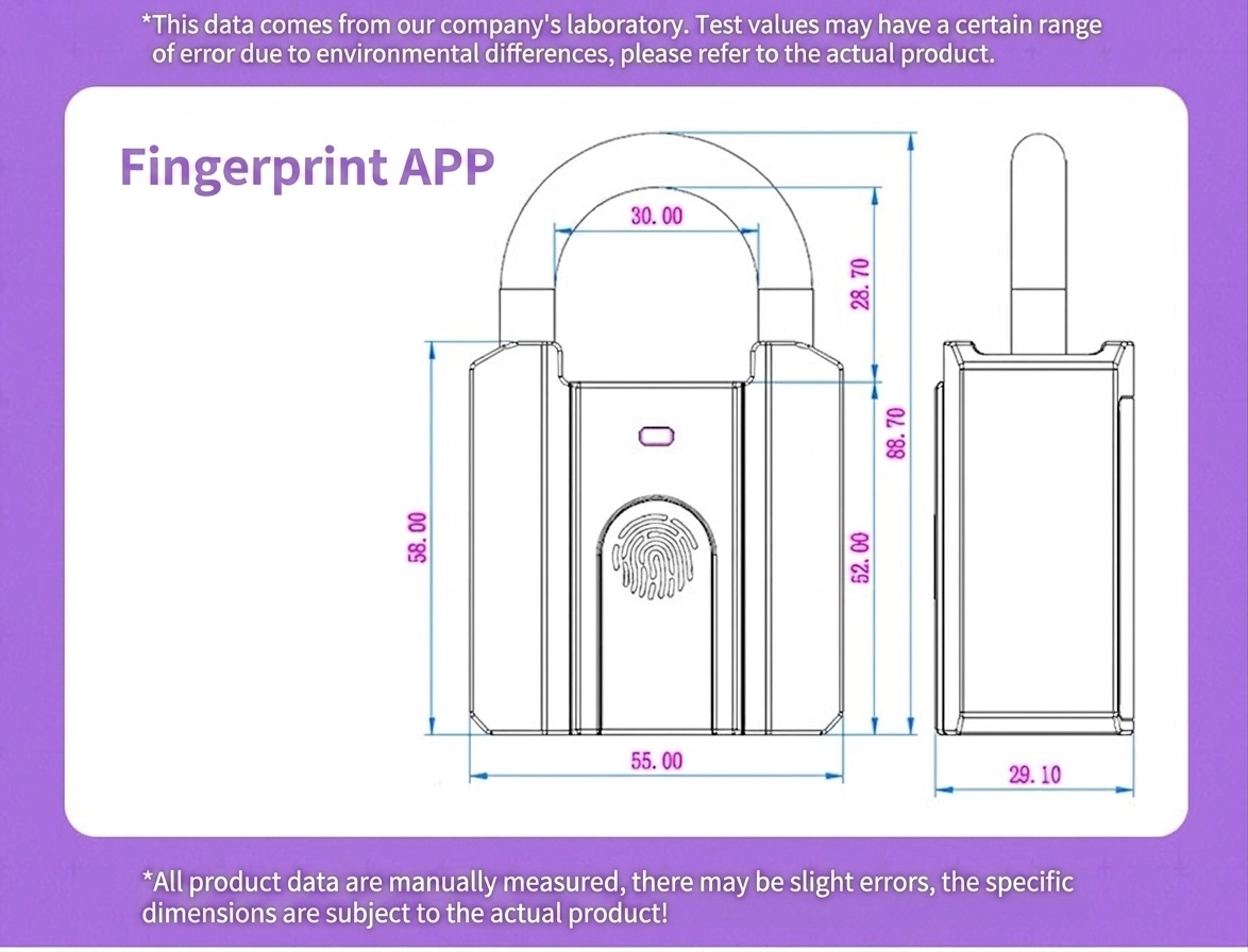 Smart Fingerprint & Password Padlock, Keyless Security Lock with Rapid Unlock, IPX5 Waterproof Zinc Alloy Body, Long-Lasting CR2032 Battery