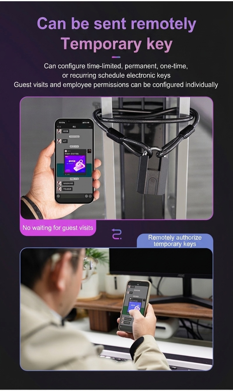 Fast Unlock Smart Fingerprint Padlock, Bluetooth Keyless Security Lock, IP67 Waterproof A3 Steel & Zinc Alloy Body, 0.5s Recognition, 1-Year Standby Battery