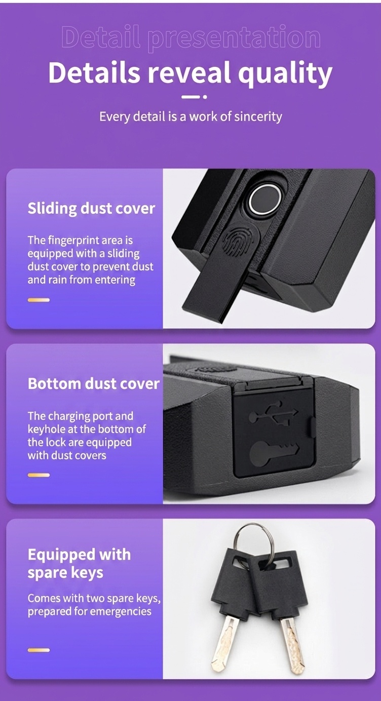 Fast Unlock Smart Fingerprint Padlock, Bluetooth Keyless Security Lock, IP67 Waterproof A3 Steel & Zinc Alloy Body, 0.5s Recognition, 1-Year Standby Battery