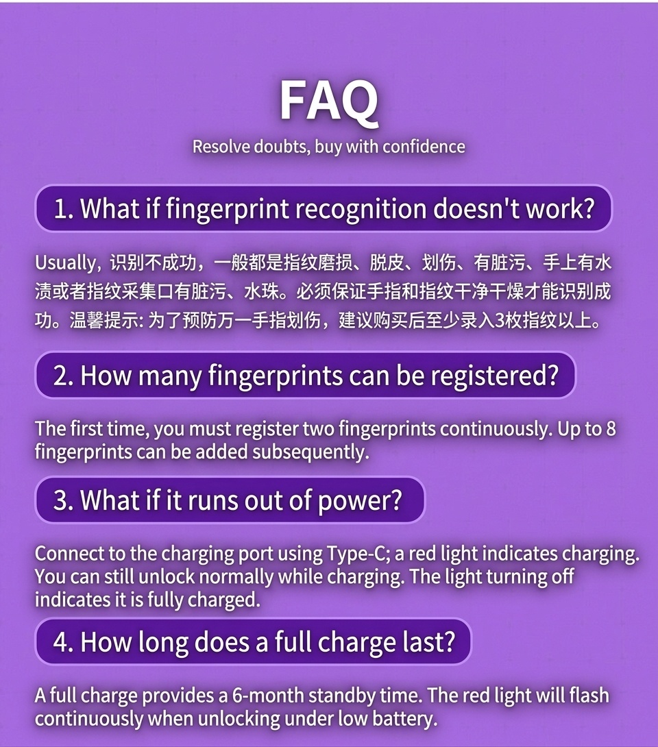Fast Unlock Smart Fingerprint Padlock, Bluetooth Keyless Security Lock, IP67 Waterproof A3 Steel & Zinc Alloy Body, 0.5s Recognition, 1-Year Standby Battery