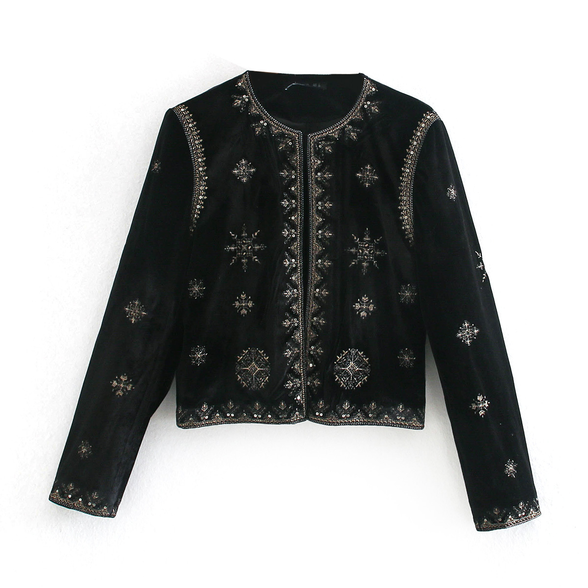 Velvet Embroidered Court Style Jacket KUN-00152
