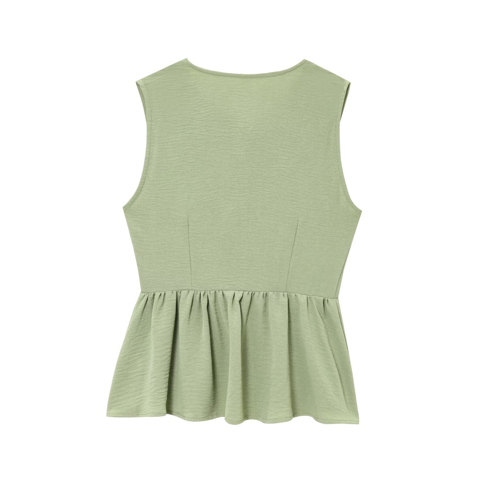 Conjunto de top sin mangas con lazo y pantalón ancho KUN-00004