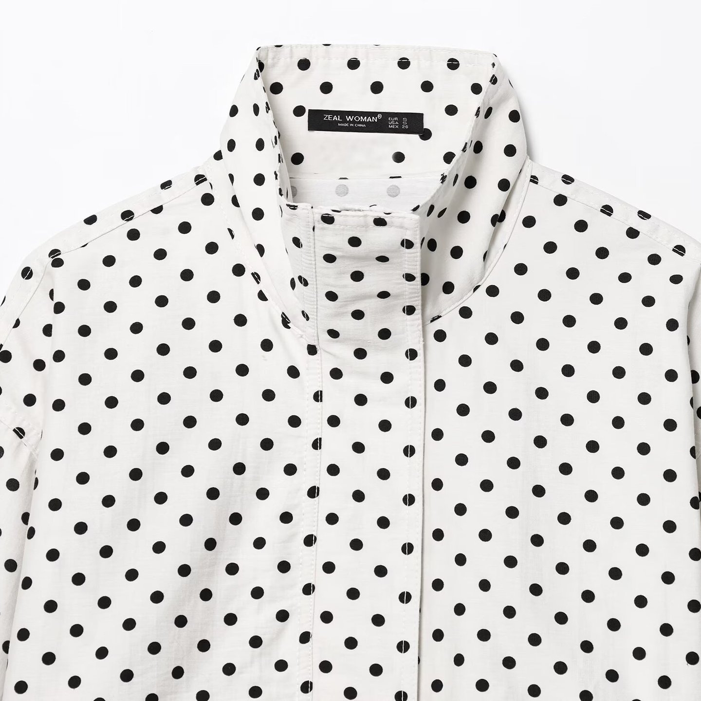 Women's Puff Sleeve Polka Dot Poplin Jacket KUN-00060
