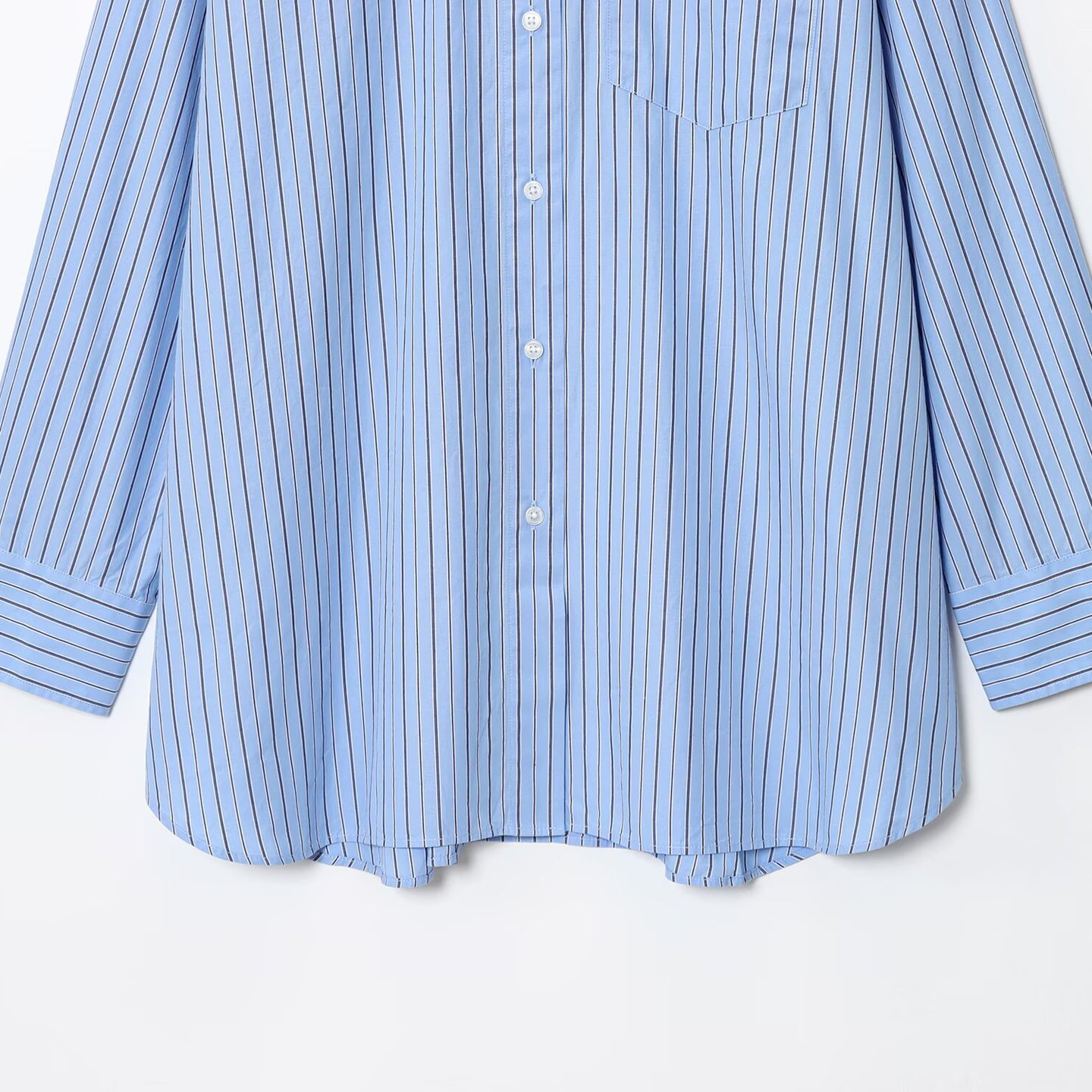 Striped Oversized Poplin Shirt - Long Sleeve European Style KUN-00125