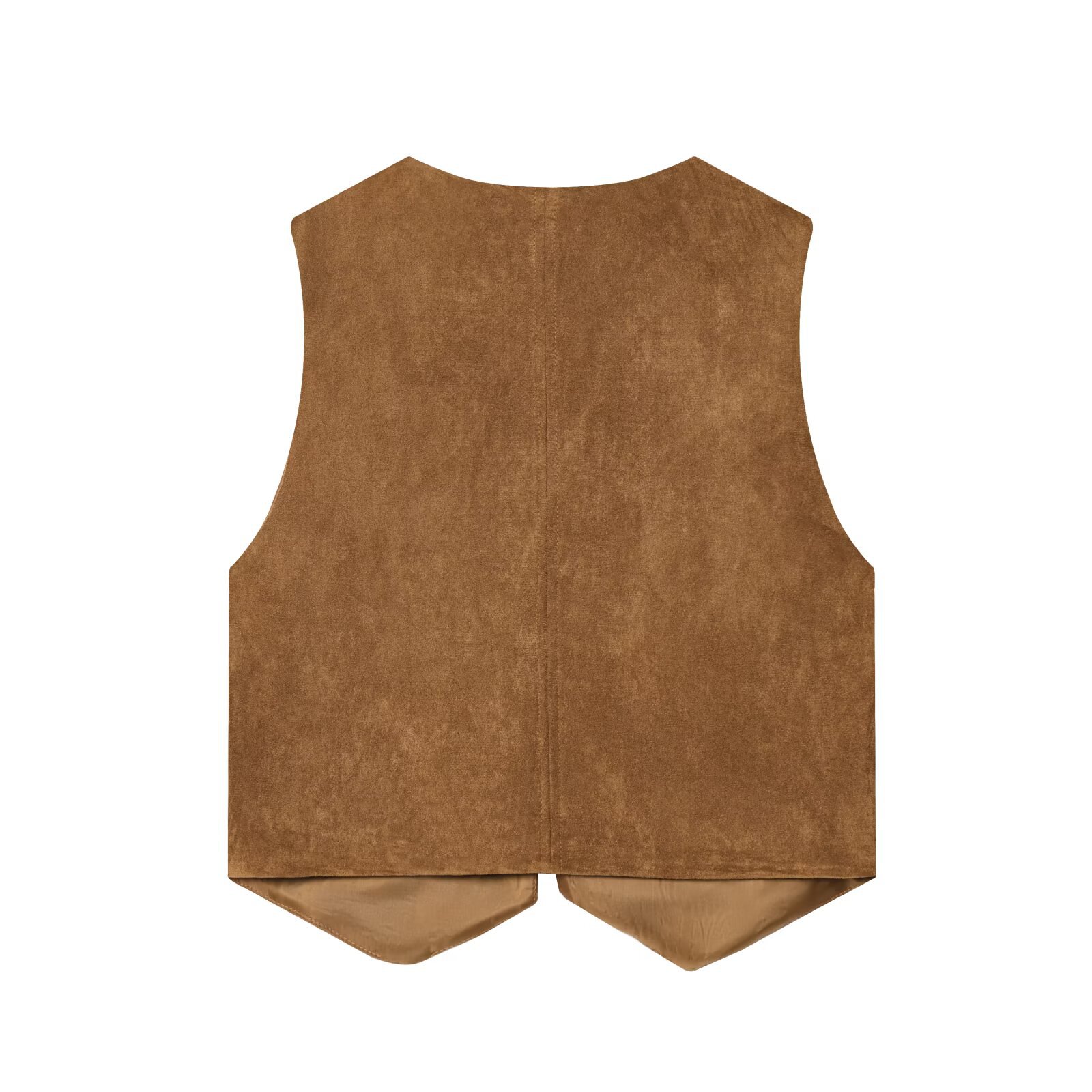 Suede Embroidered Vest - European Style KUN-00036