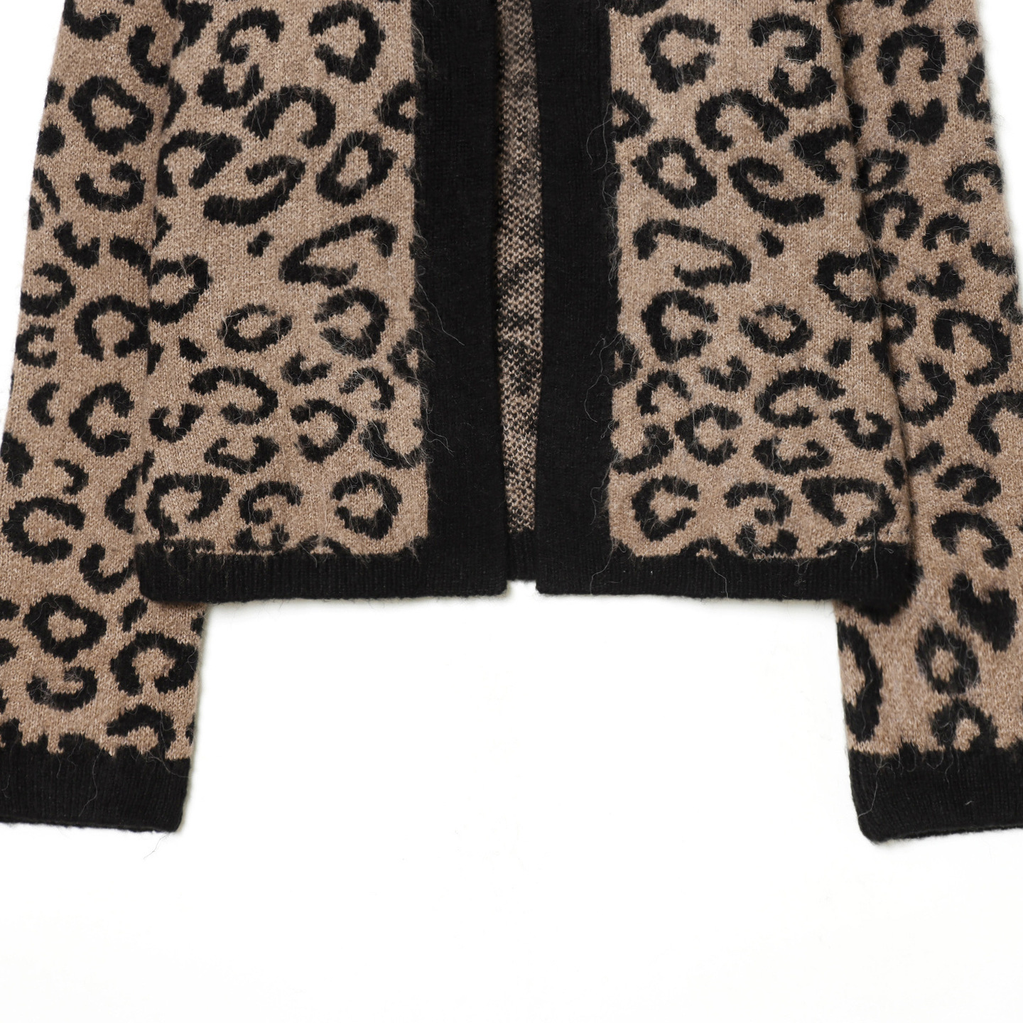 Cárdigan de punto con cuello redondo y manga larga en jacquard animal KUN-00086