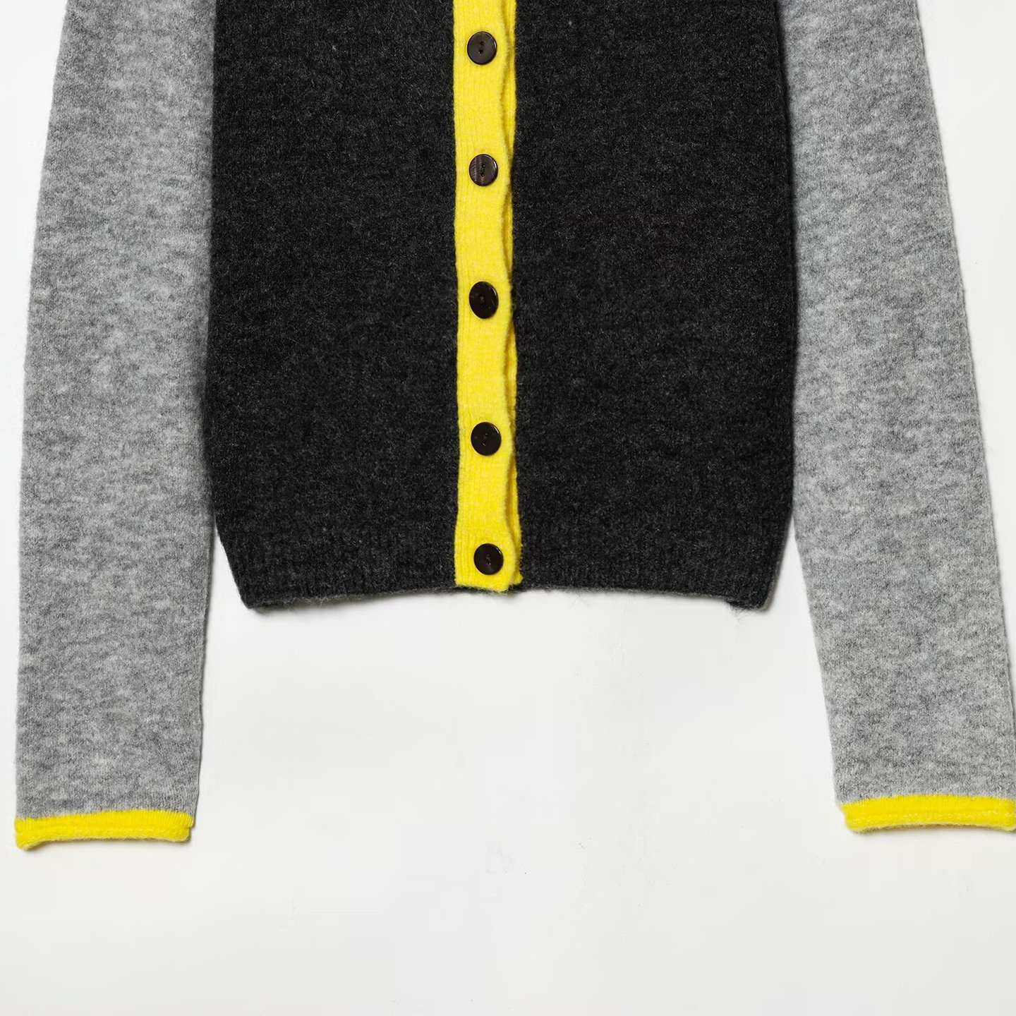 Knit Cardigan - Color Block Long Sleeve Sweater KUN-00006
