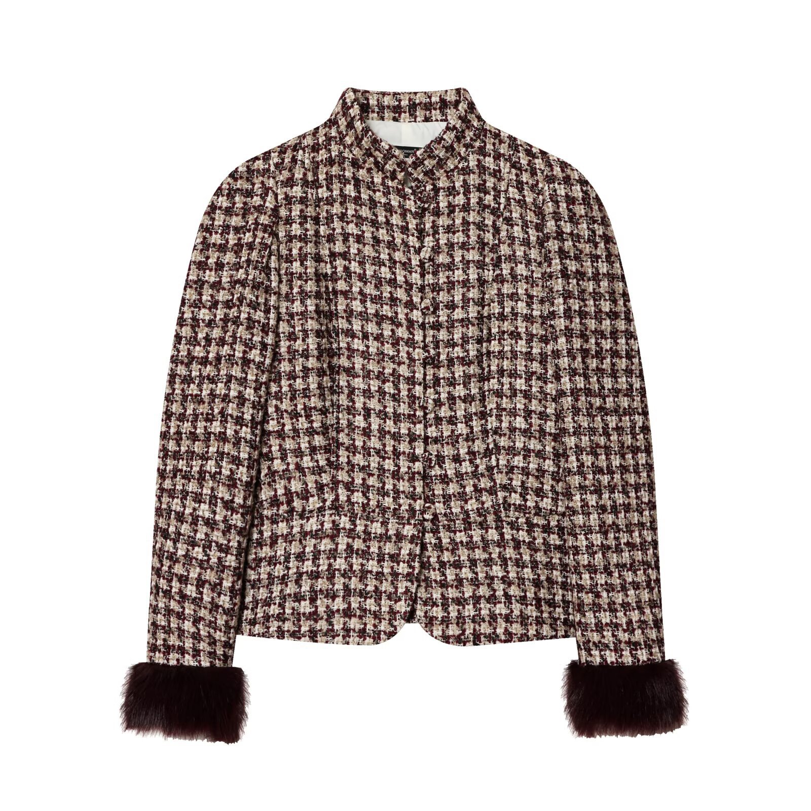 Blazer con puños de piel sintética - Chaqueta de mujer estilo europeo KUN-00010