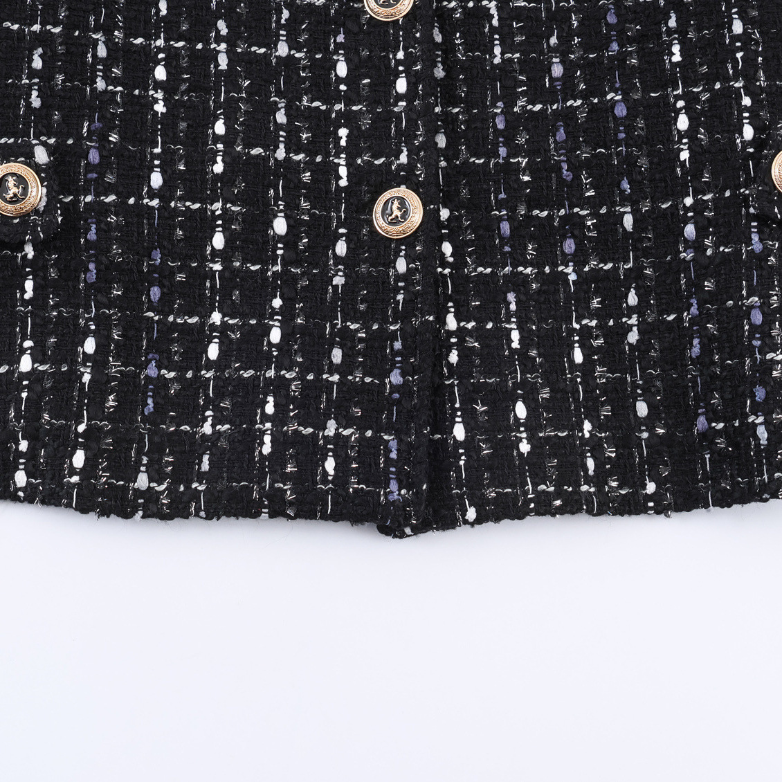 Women's Blazer Metallic Texture High Neck Jacket KUN-00009