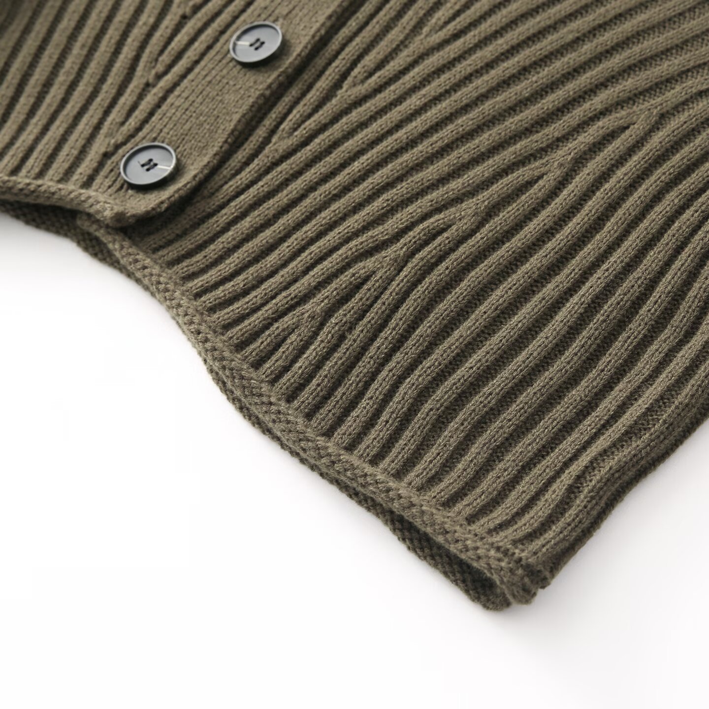 Ribbed Knit Cardigan - Long Sleeve Button Down KUN-00034