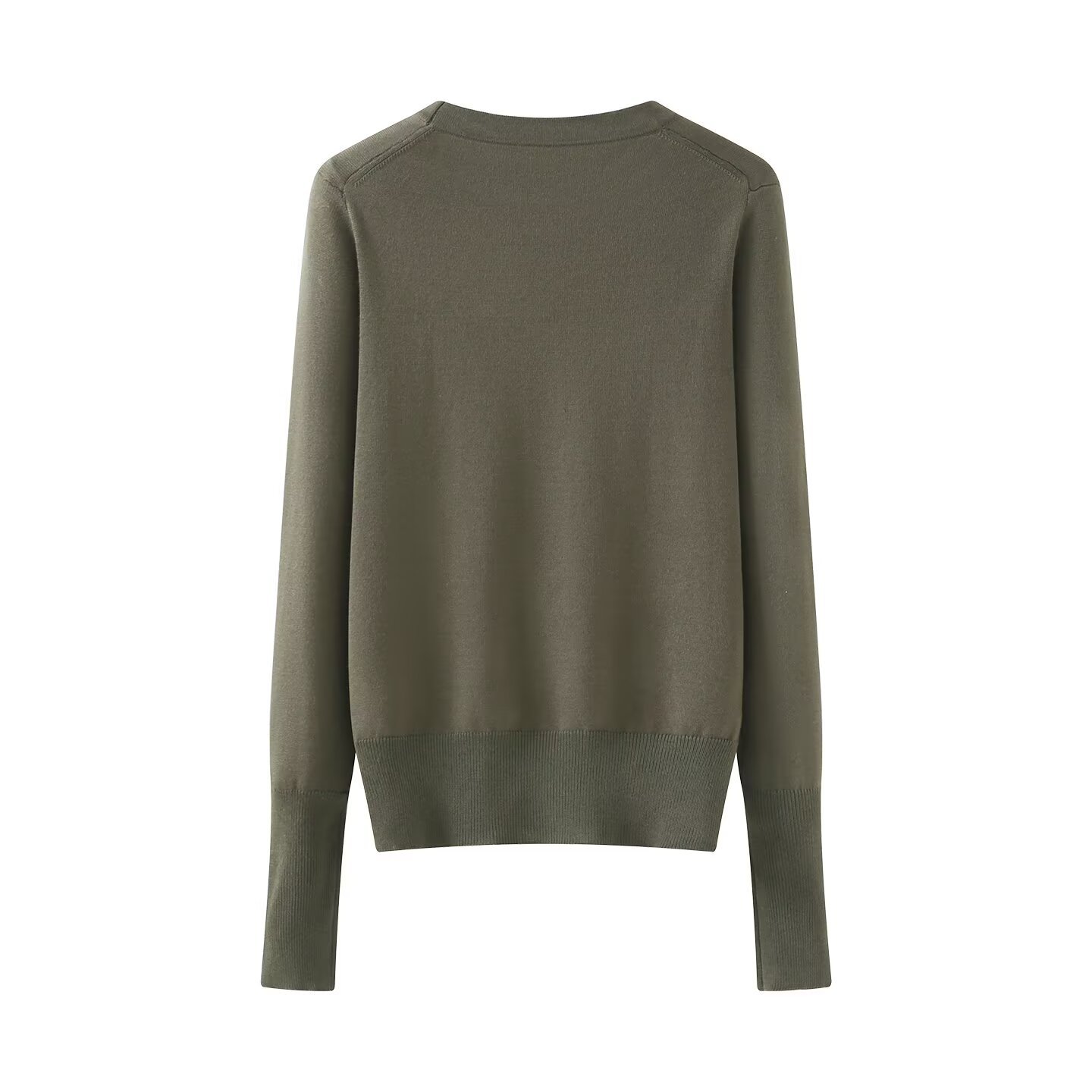 Knit Top Long Sleeve Crewneck Stylish Casual Sweater KUN-00015