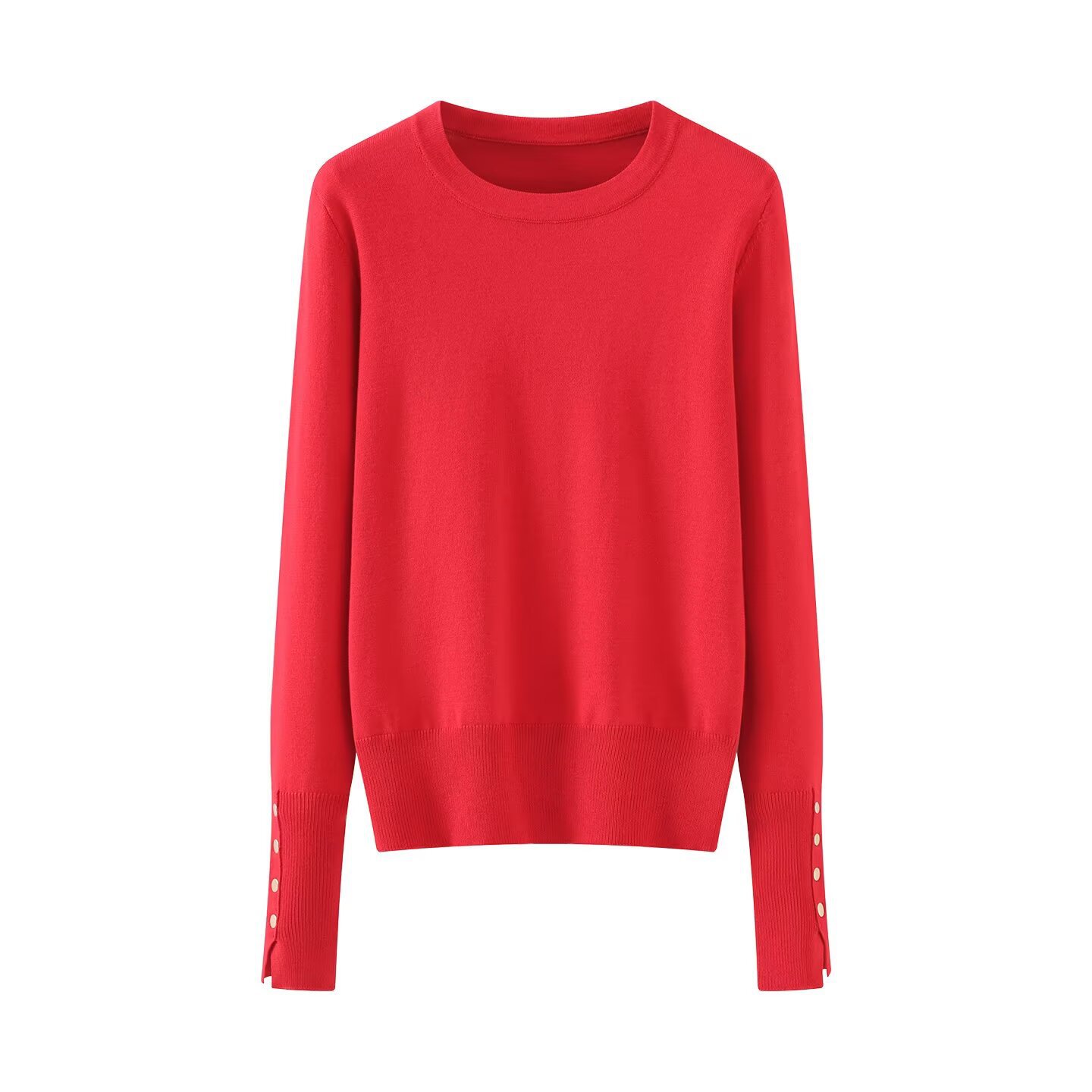 Knit Top Long Sleeve Crewneck Stylish Casual Sweater KUN-00015