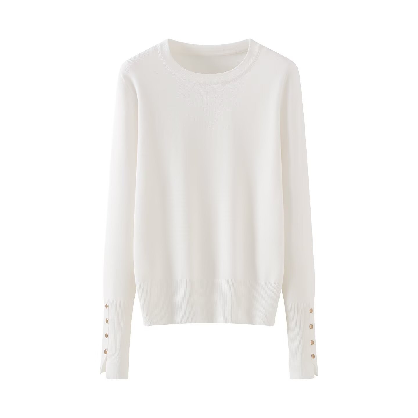 Knit Top Long Sleeve Crewneck Stylish Casual Sweater KUN-00015