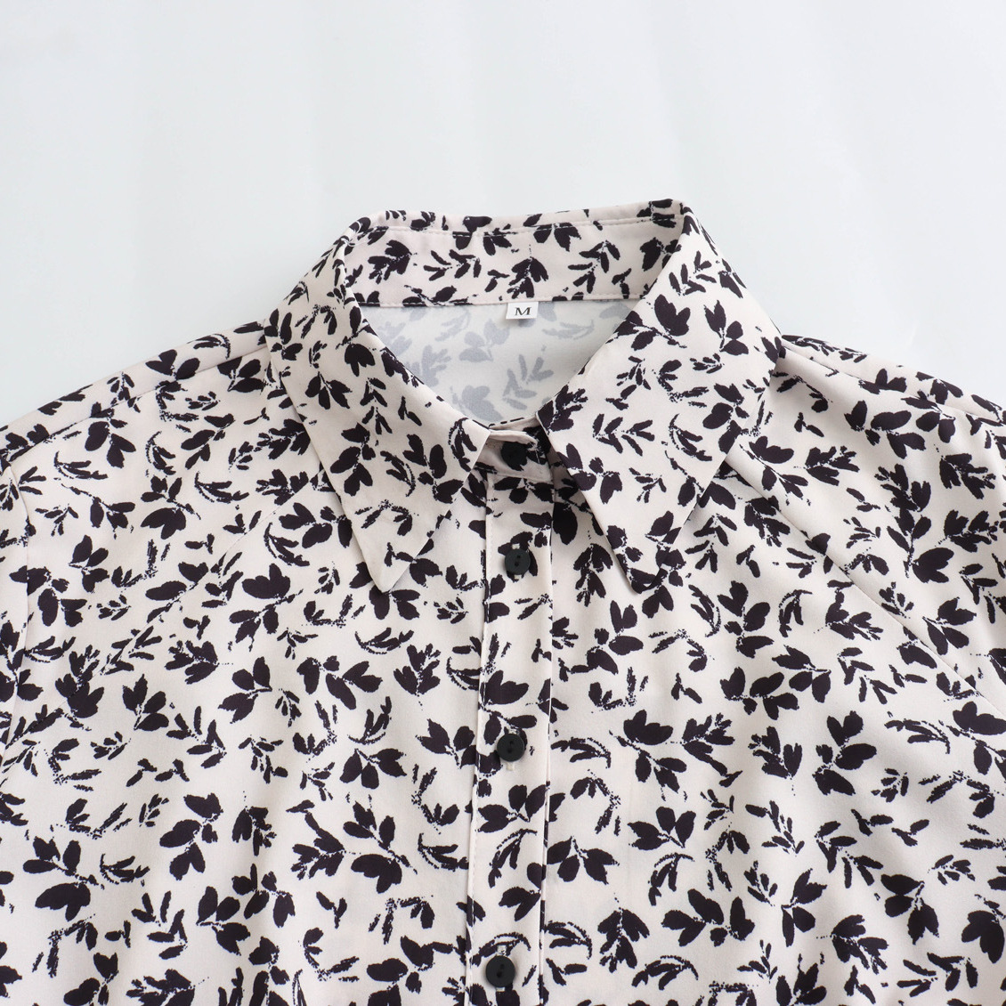 Floral Print Mini Dress with Belt - European Style KUN-00130