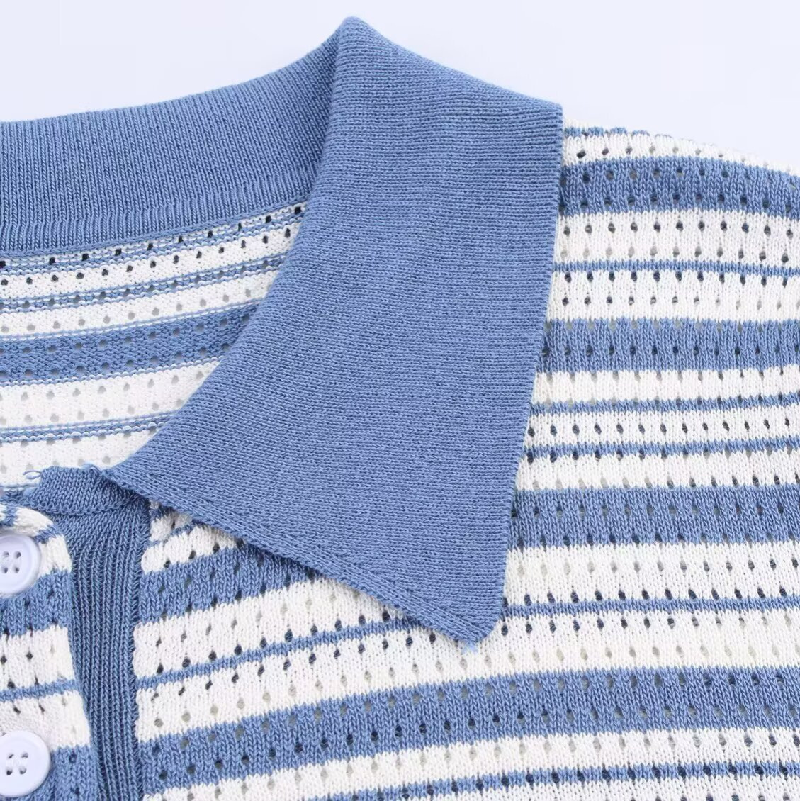 Striped Knit Top - Women's European Style Casual Sweater KUN-00070