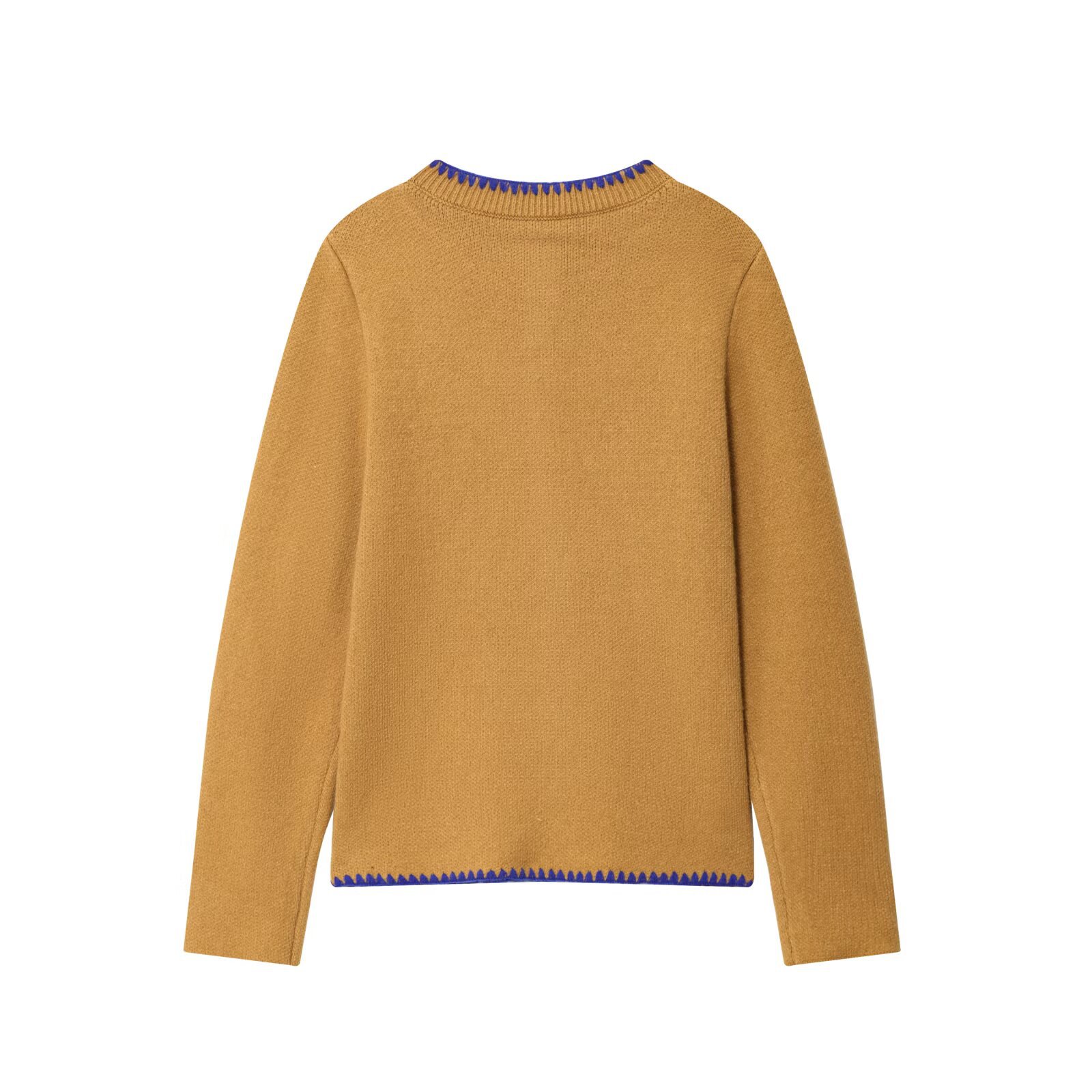 Cárdigan de punto - Suéter con bloques de color bordados KUN-00093