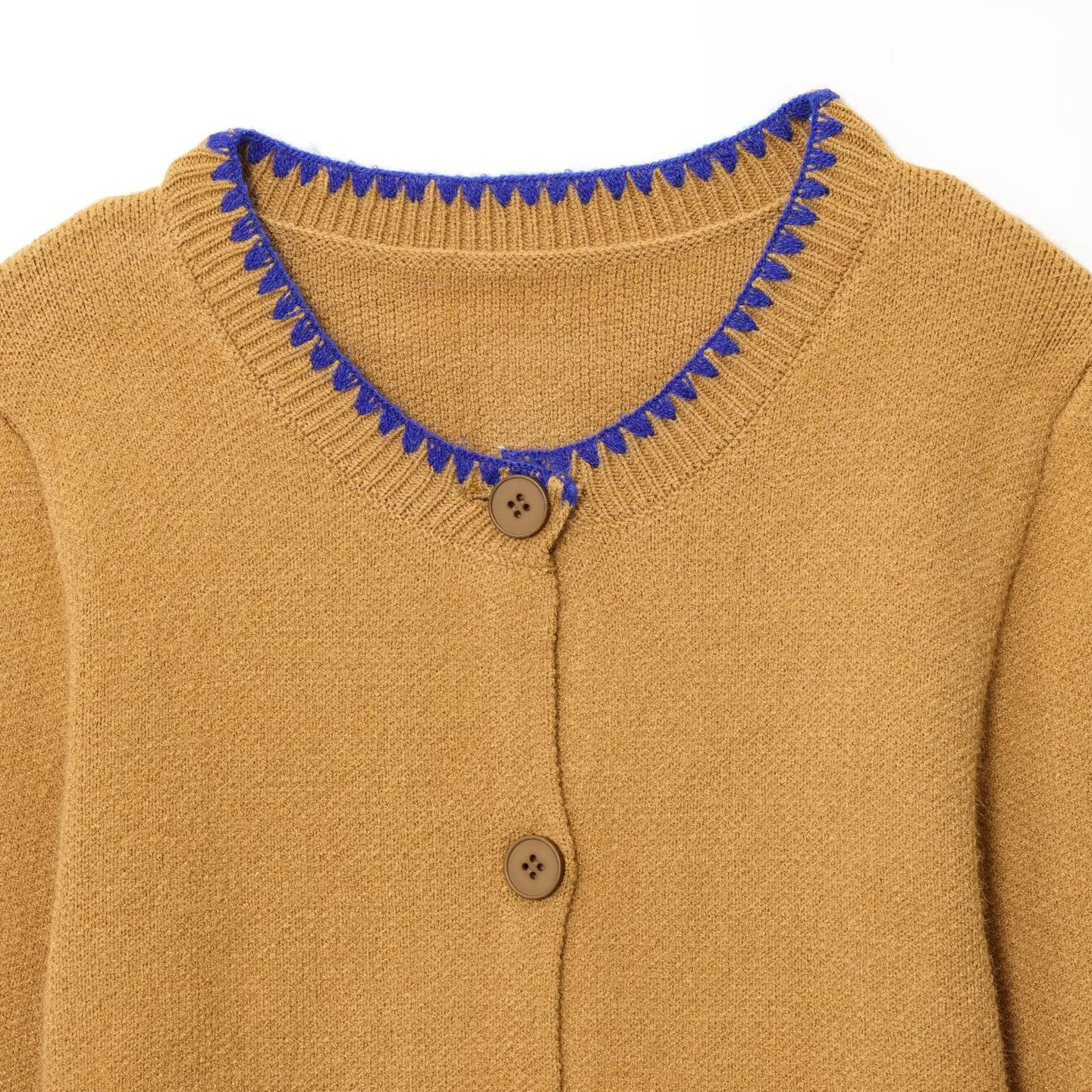 Cárdigan de punto - Suéter con bloques de color bordados KUN-00093