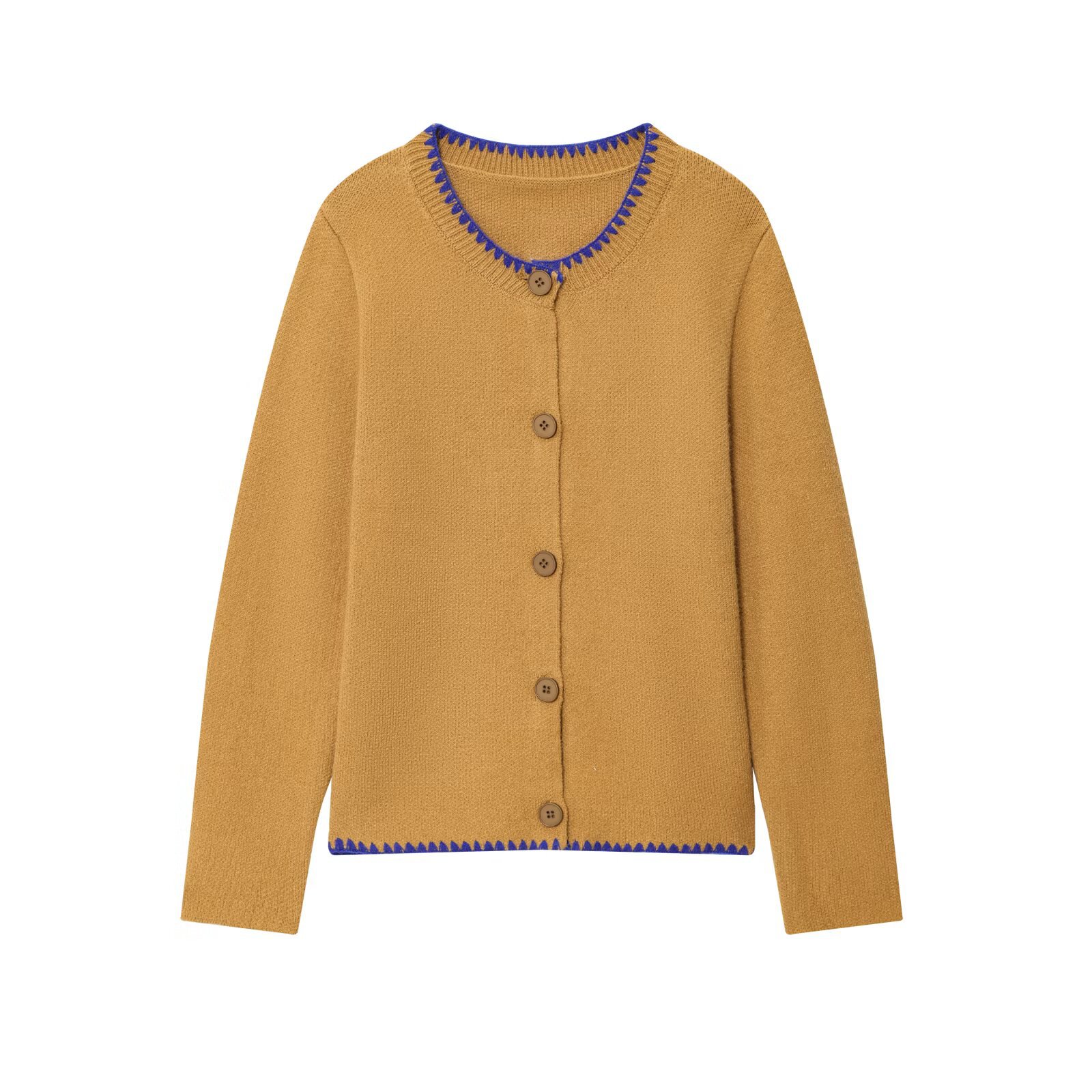 Cárdigan de punto - Suéter con bloques de color bordados KUN-00093